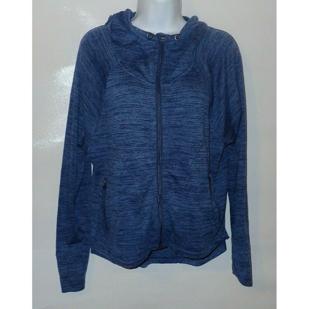 Athleta Techie Anorak Zip Front Hoodie‎ Heather Blue Women Size Small